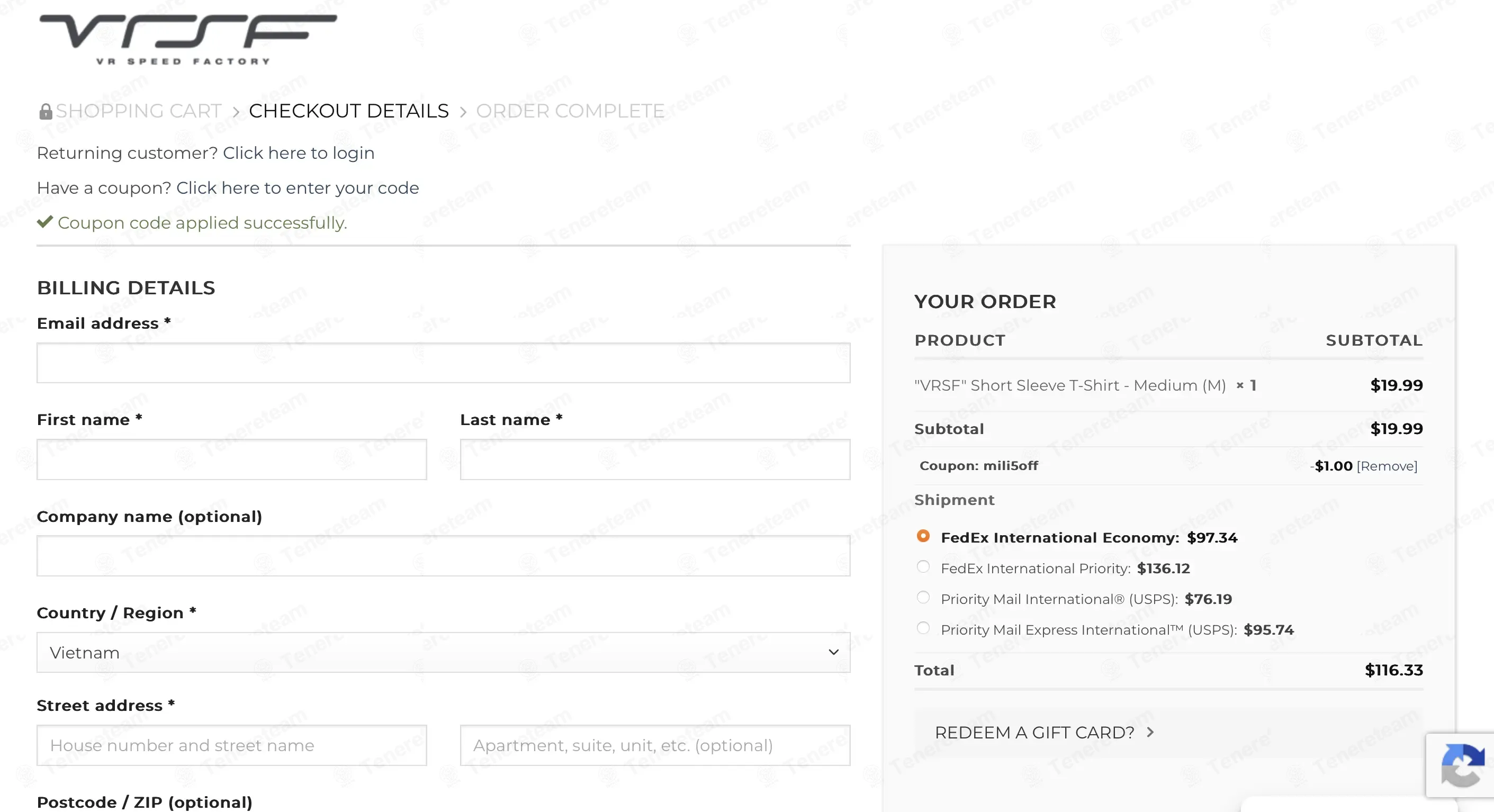VR Speed Factory coupon code: 5% off with MILI5OFF. Tested and valid as 2 weeks ago.