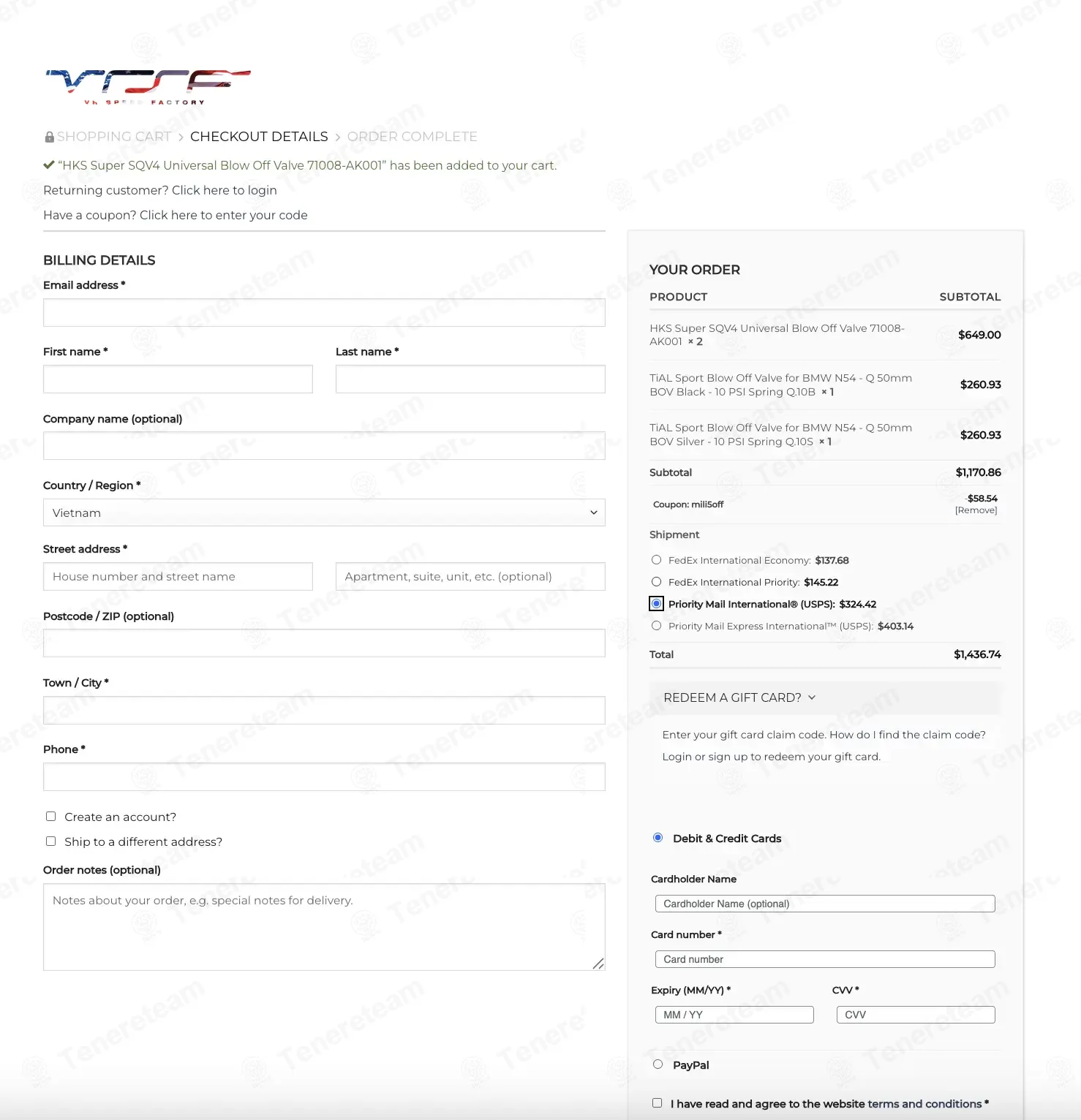 VR Speed Factory coupon code: 5% off with MILI5OFF. Tested and valid as 2 weeks ago.