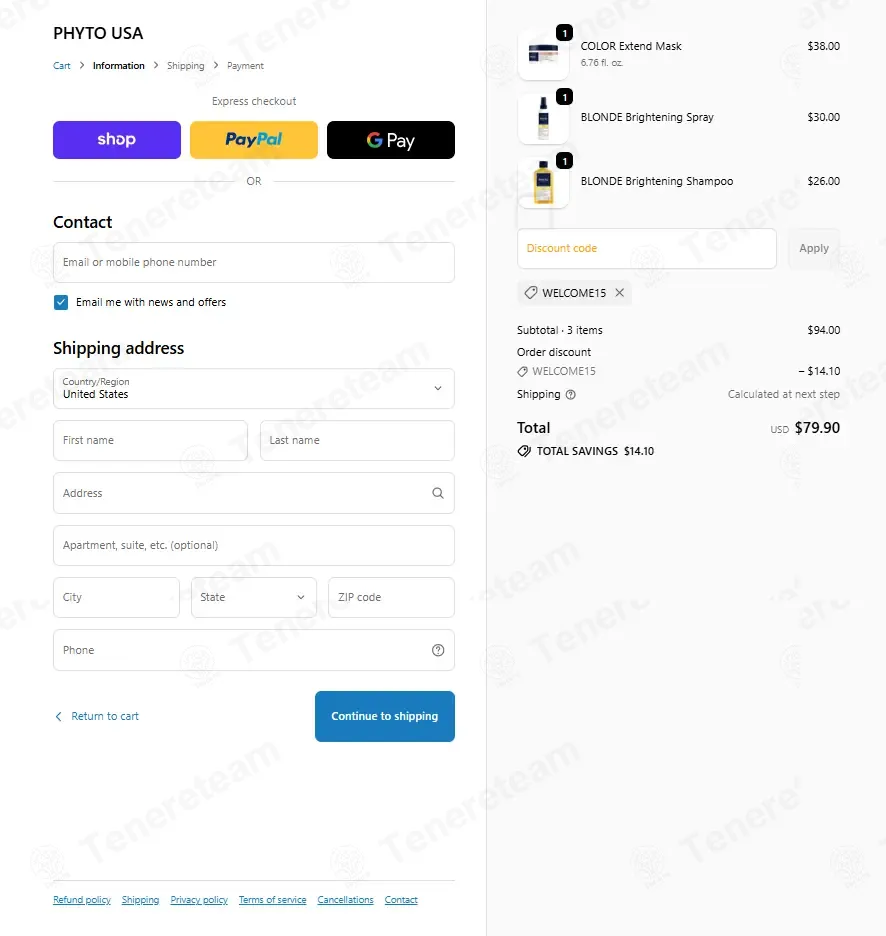 Phyto coupon code: 15% off with WELCOME15. Tested and valid as 8 months ago.