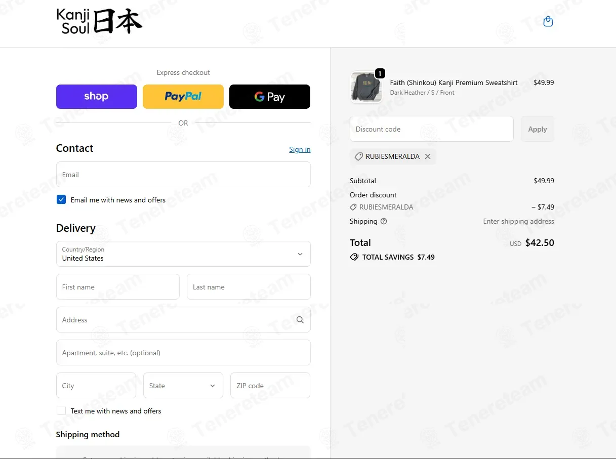 Kanji Soul coupon code: 15% off with RUBIESMERALDA. Tested and valid as 3 days ago.