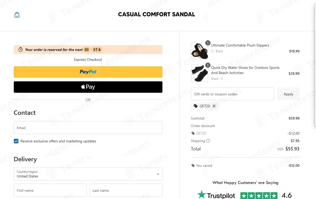 Casual Comfort Sandal coupon code: 20% off with GET20. Tested and valid as 9 months ago.