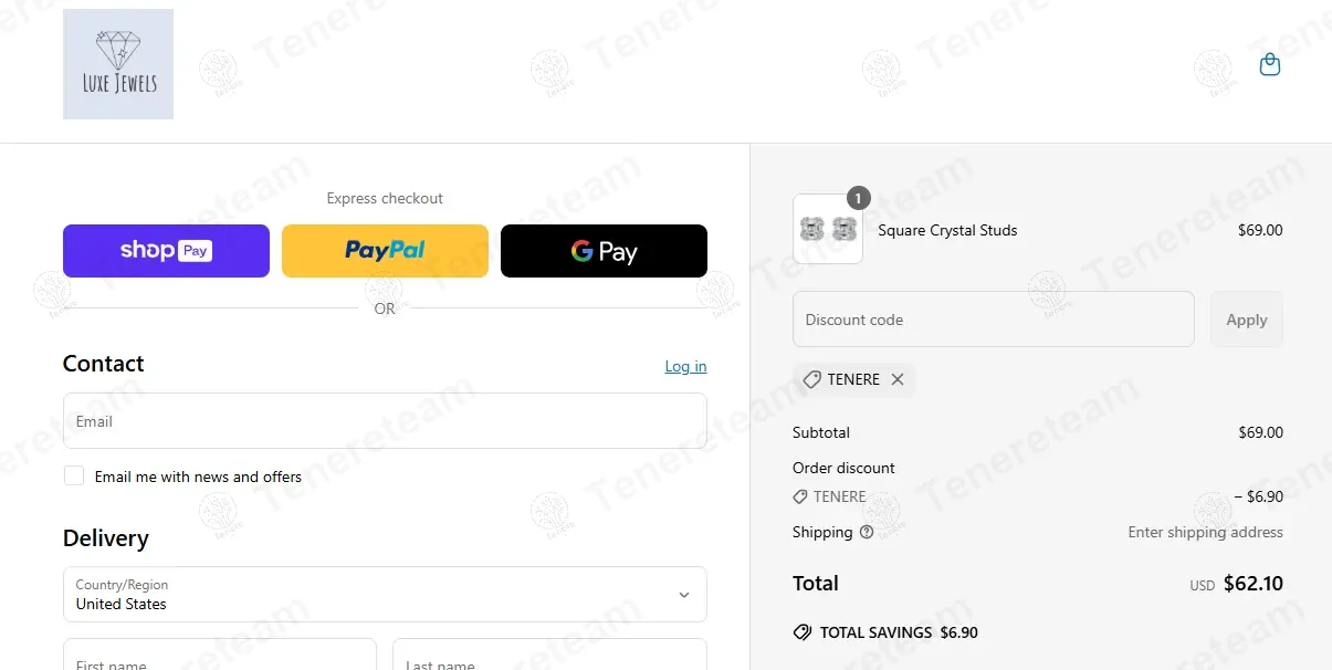 Luxe Jewels coupon code: 10% off with TENERE. Tested and valid as 1 year ago.