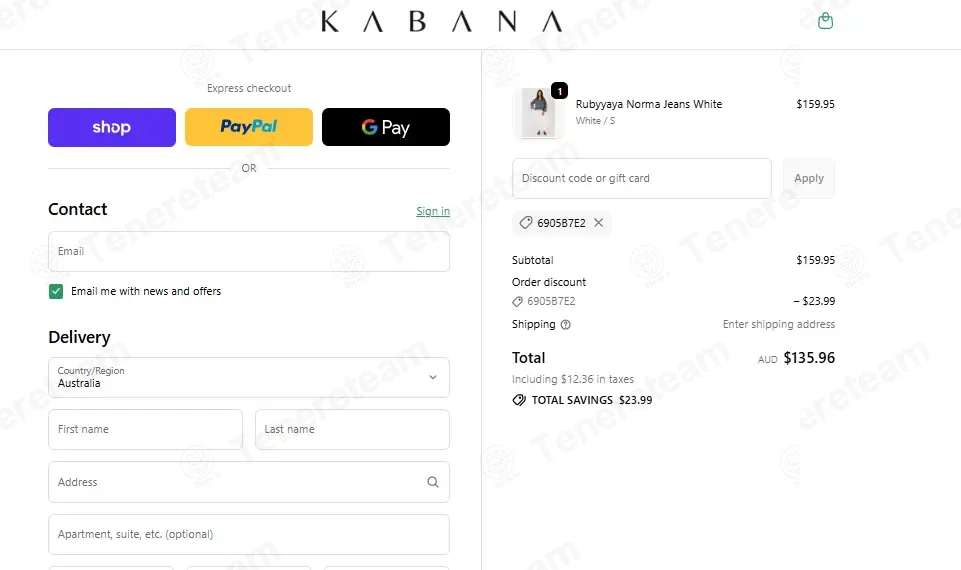 The Kabana Shop coupon code: 15% off with 6905B7E2. Tested and valid as 1 month ago.