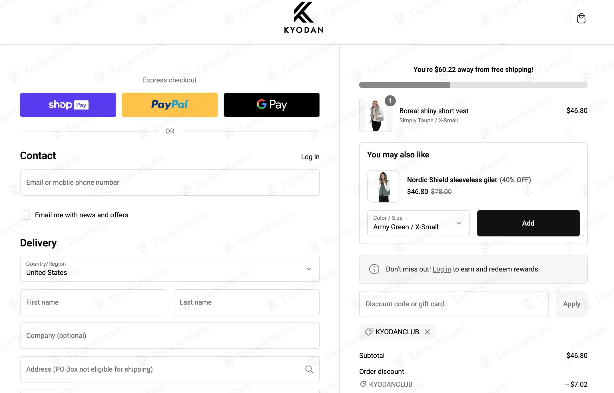 Kyodan apply coupon code