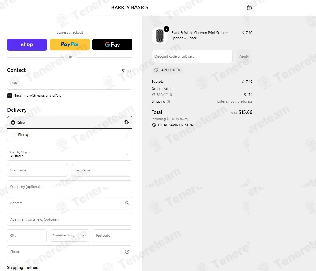 BARKLY BASICS coupon code verified as working at checkout