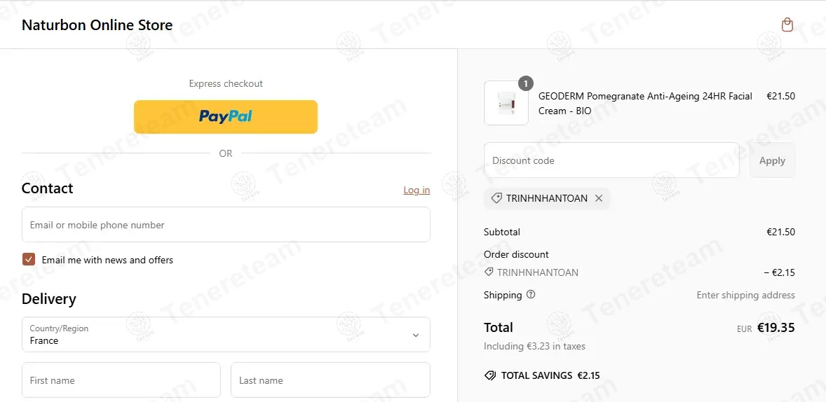 Naturbon coupon code: 10% off with TRINHNHANTOAN. Tested and valid as 1 year ago.