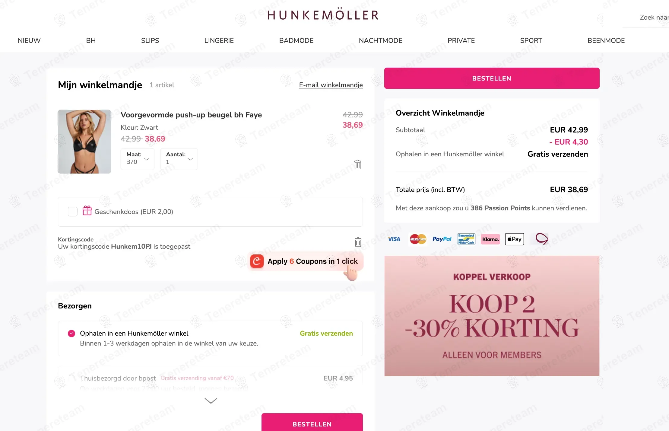 Hunkemoller BE coupon code: 10% off with Hunkem10PJ. Tested and valid as 11 months ago.