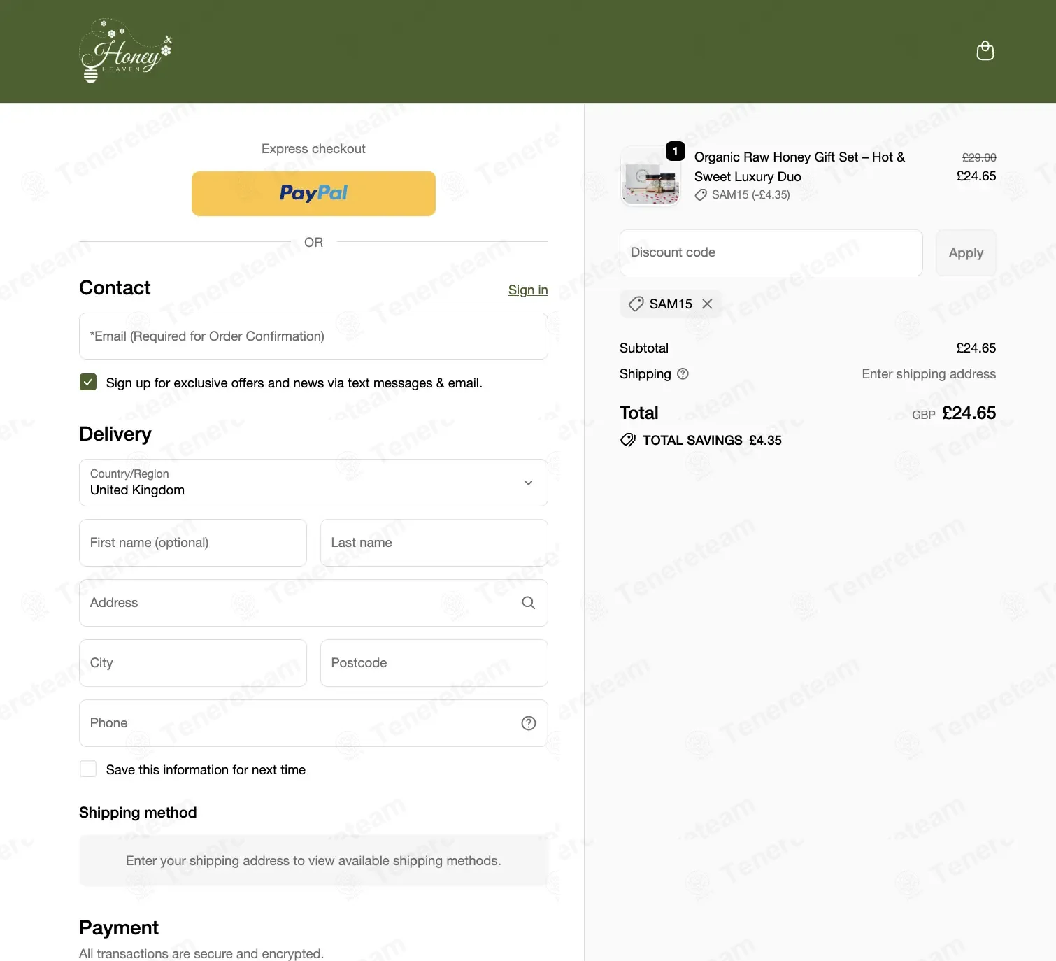 Honey Heaven coupon code: 15% off with SAM15. Tested and valid as 6 days ago.