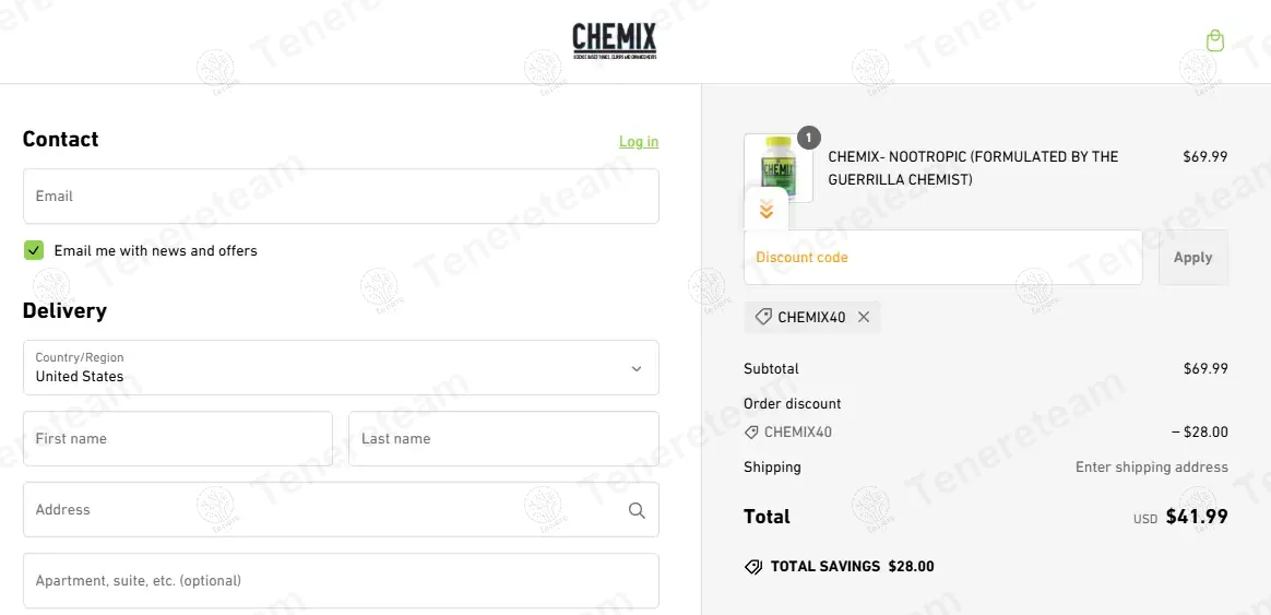 Chemix Lifestyle coupon code: 40% off with CHEMIX40. Tested and valid as 1 year ago.