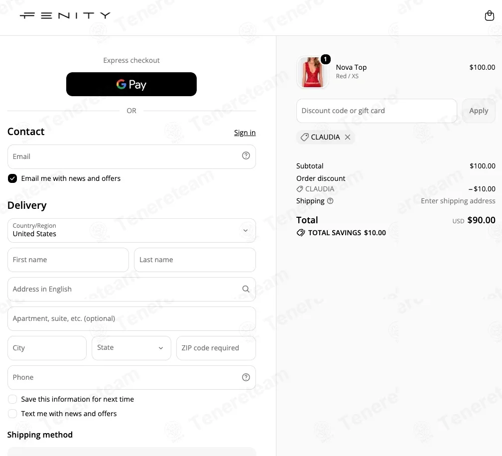 Fenity Fashion coupon code: 10% off with CLAUDIA. Tested and valid as 2 weeks ago.