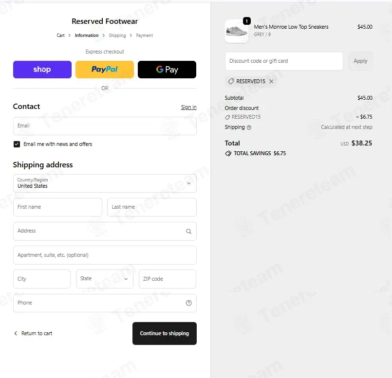 Reserved Footwear coupon code: 15% off with RESERVED15. Tested and valid as 1 month ago.