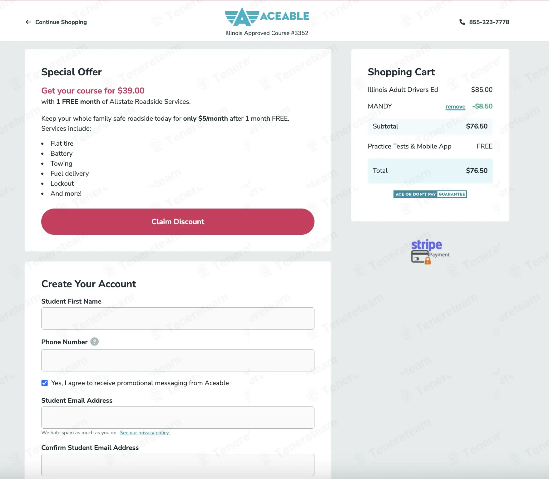Aceable coupon code: 10% off with MANDY. Tested and valid as 1 month ago.