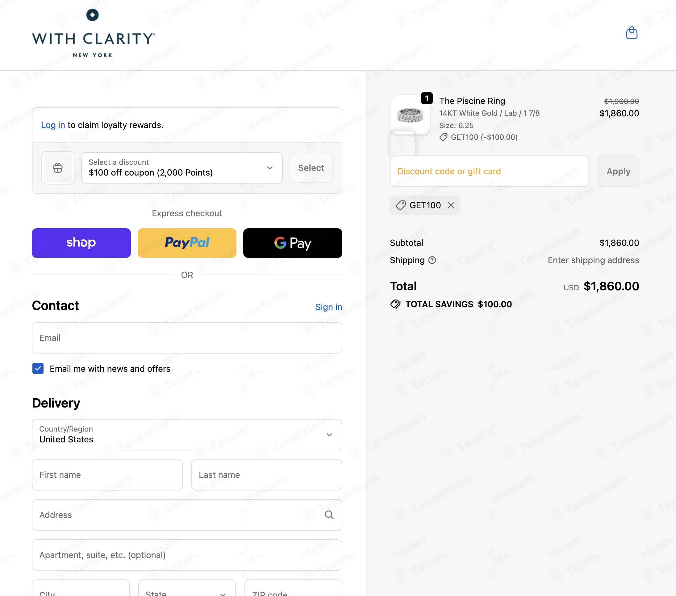 With Clarity coupon code: $100 off with GET100. Tested and valid as 1 day ago.