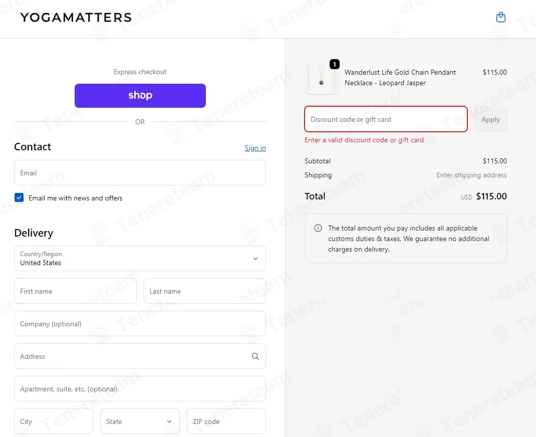 Yogamatters coupon code: 10% off with WELCOME10. Tested and valid as 5 months ago.
