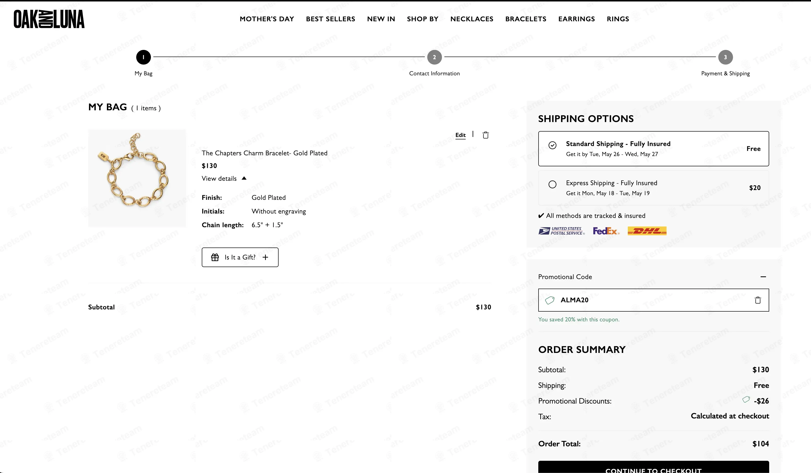 Oak & Luna apply coupon code