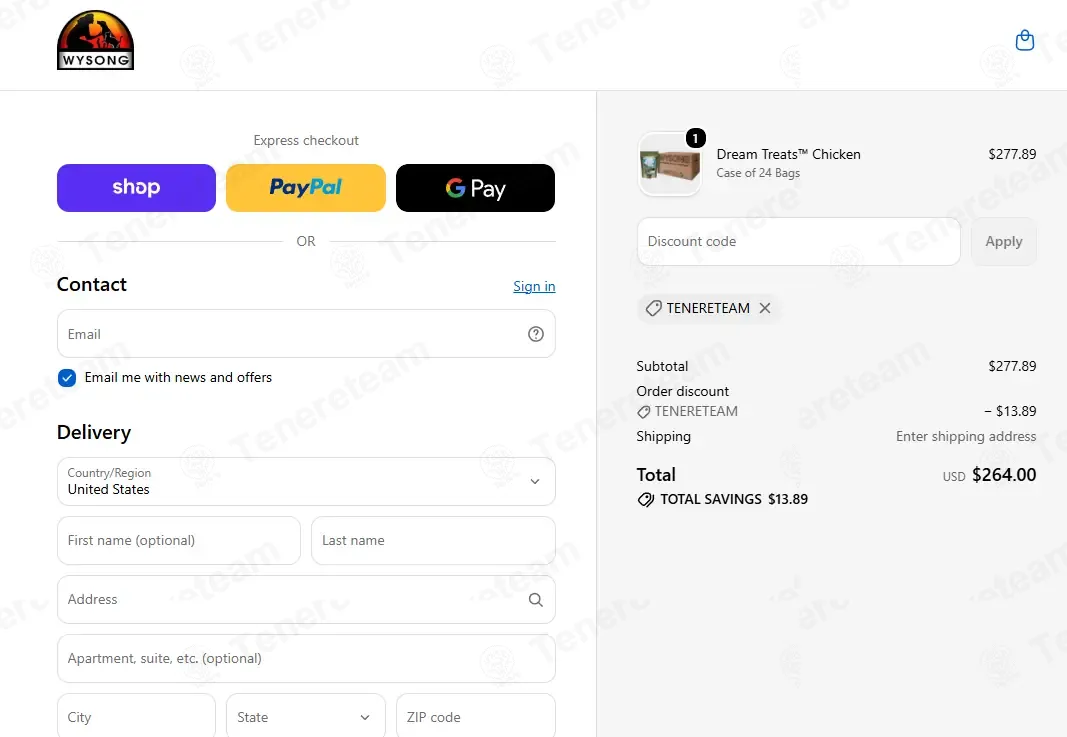 Wysong coupon code: 5% off with TENERETEAM. Tested and valid as 2 days ago.