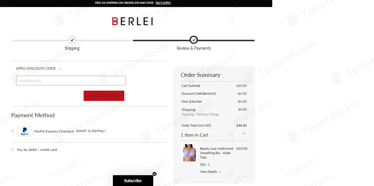 Berlei coupon code: 10% off with HelloBerlei10. Tested and valid as 7 months ago.