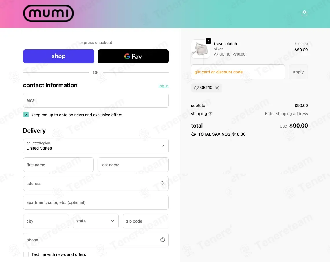 Mumi coupon code: 10% off with GET10. Tested and valid as 1 month ago.