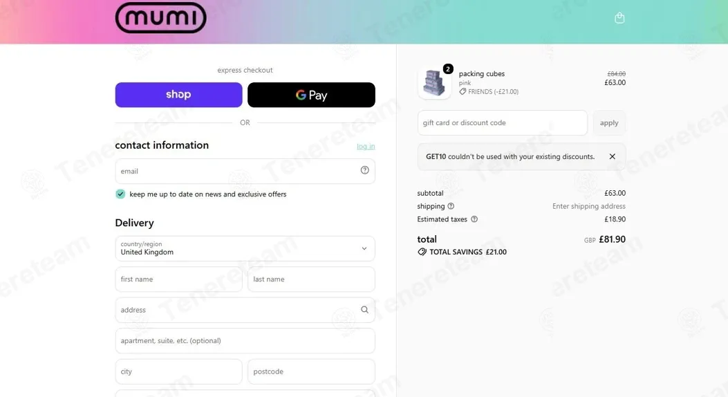 Mumi coupon code: 10% off with GET10. Tested and valid as 1 month ago.