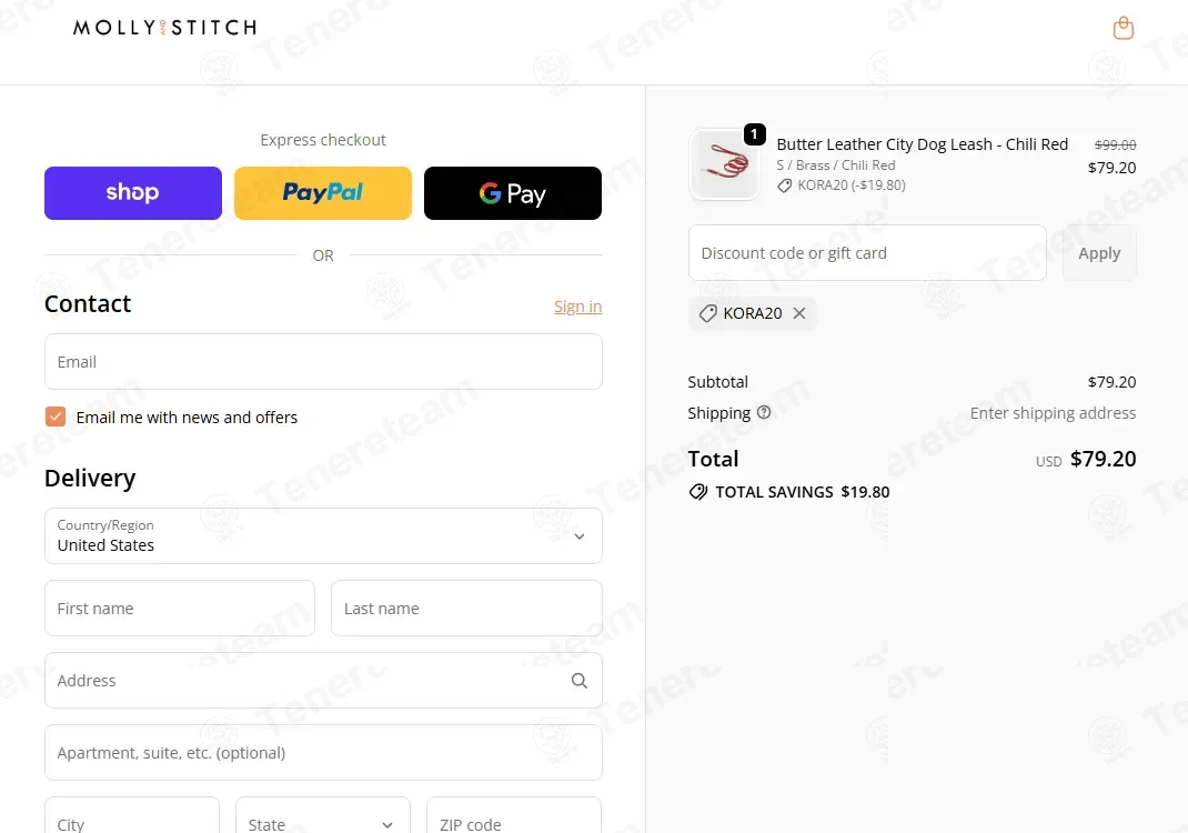 Molly And Stitch US coupon code: 20% off with KORA20. Tested and valid as 1 month ago.