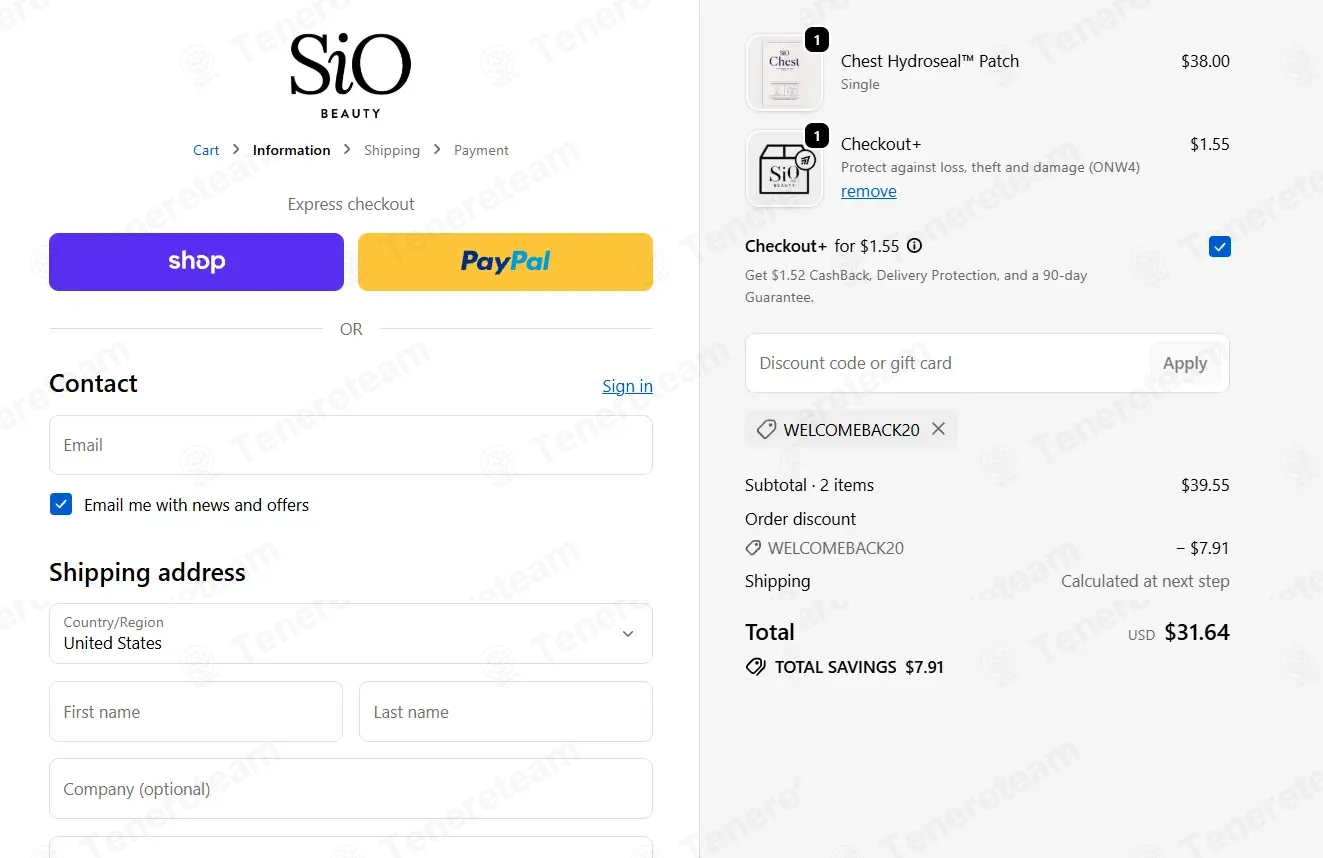 Sio Beauty coupon code: 20% off with WELCOMEBACK20. Tested and valid as 1 month ago.
