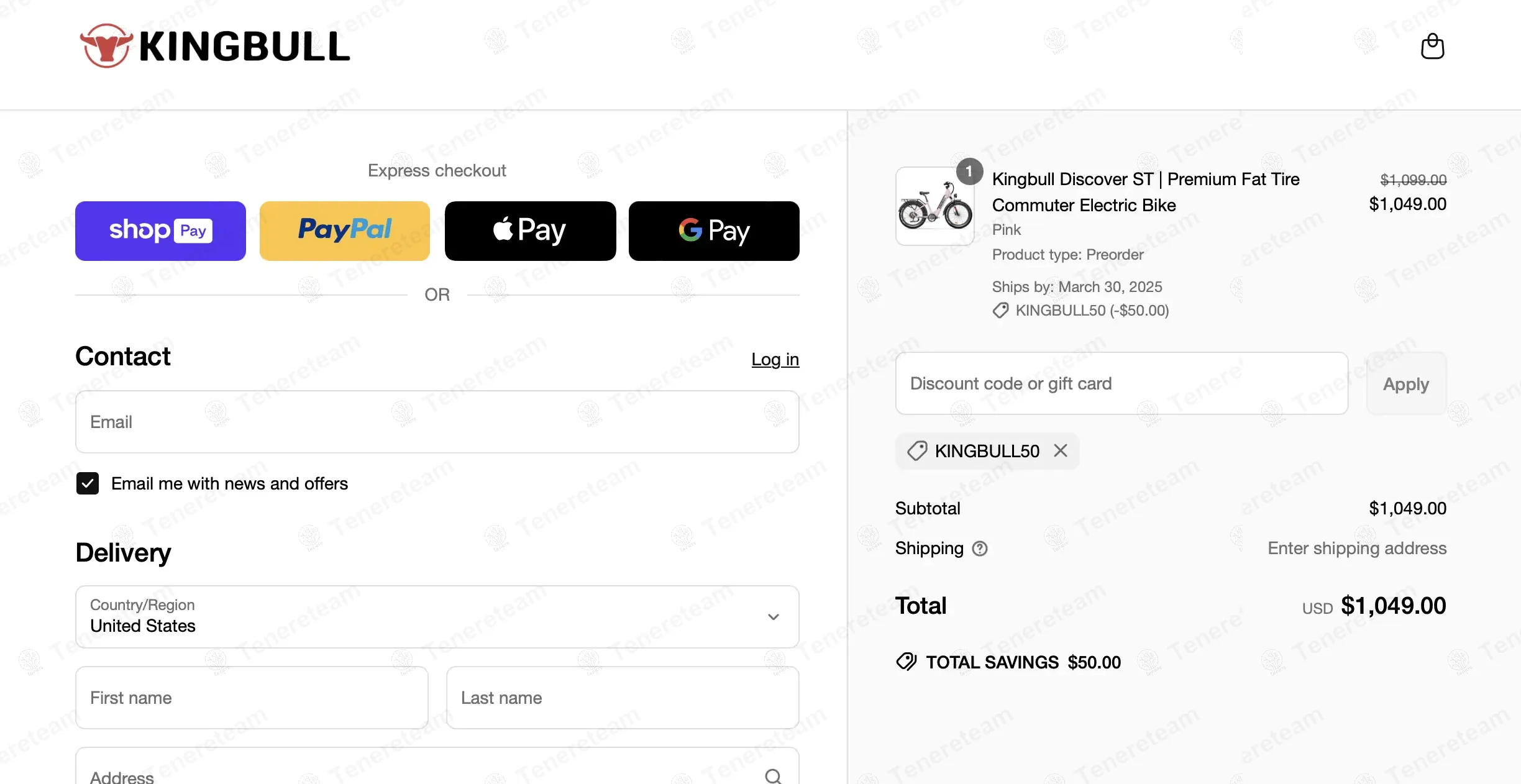 King Bull Bike apply coupon code