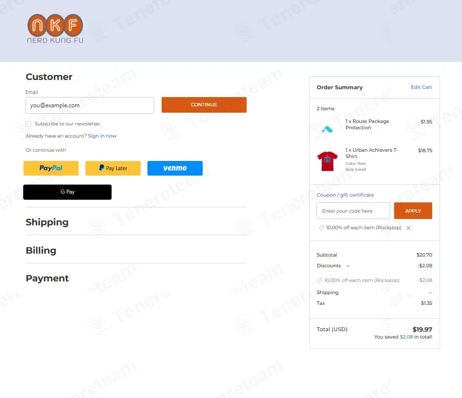 Nerdkungfu coupon code: 10% off with ROCKSTOP. Tested and valid as 3 days ago.