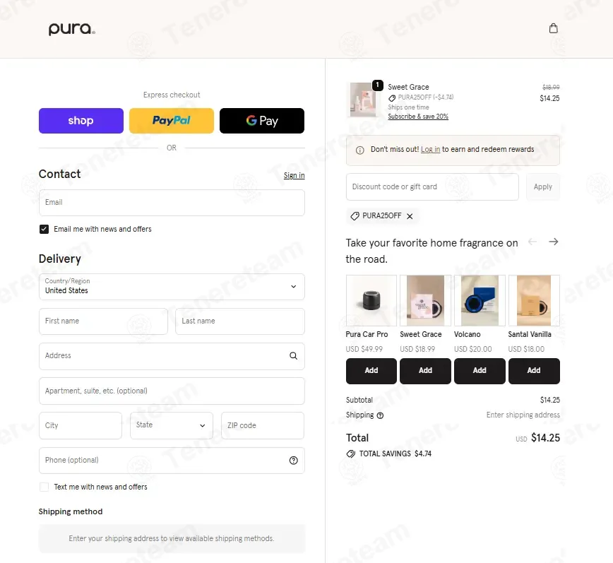 Pura coupon code: 25% off with PURA25OFF. Tested and valid as 2 weeks ago.