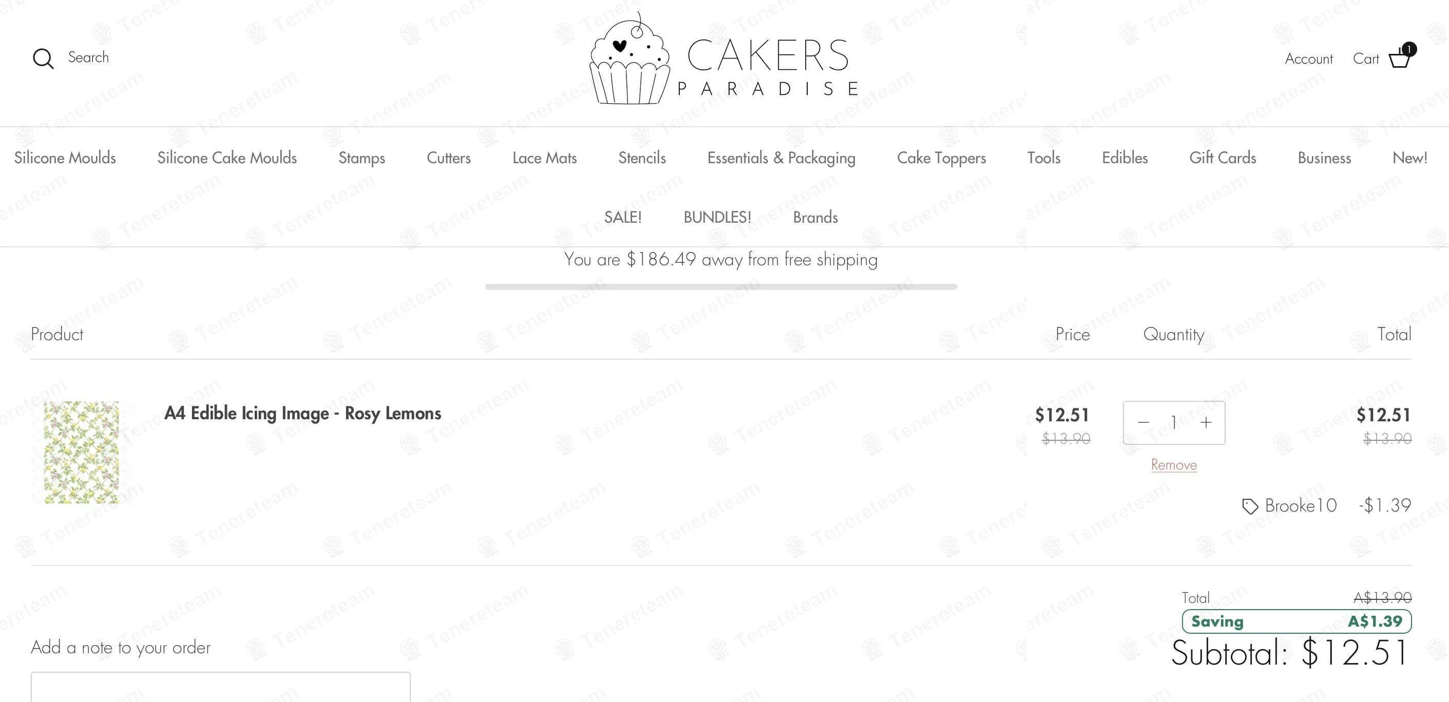Cakers Paradise coupon code: 10% off with BROOKE10. Tested and valid as 1 year ago.