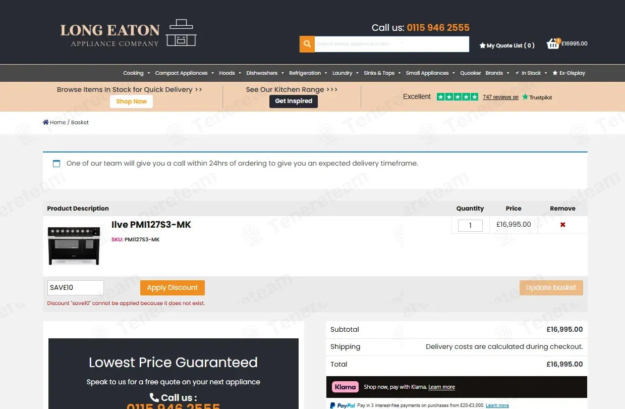 Long Eaton Appliance coupon code: £10 off with save10. Tested and valid as 2 months ago.