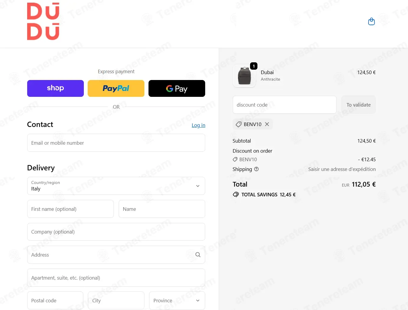 Dudubags coupon code: 10% off with BENV10. Tested and valid as 1 month ago.