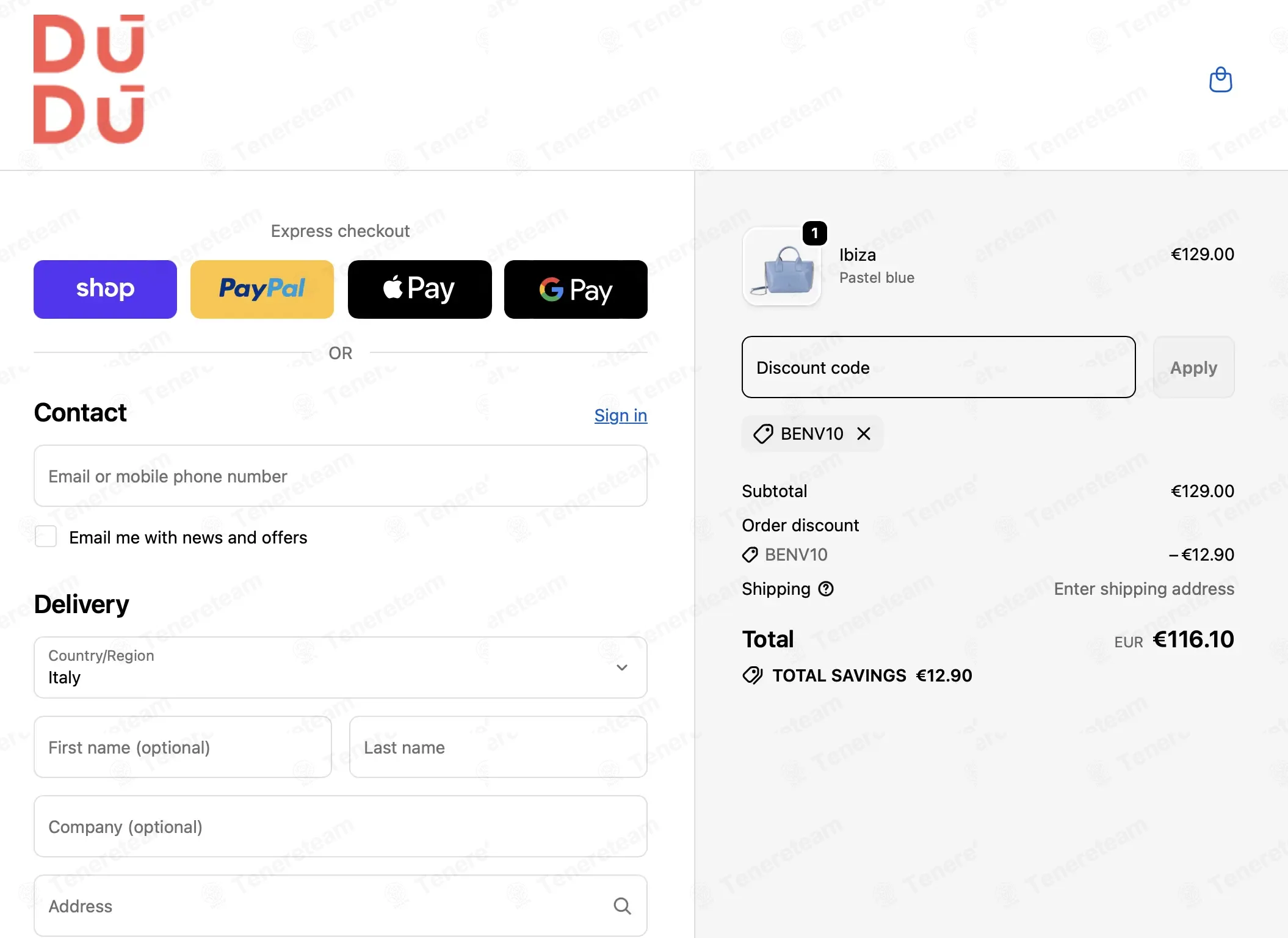 Dudubags coupon code: 10% off with BENV10. Tested and valid as 1 month ago.