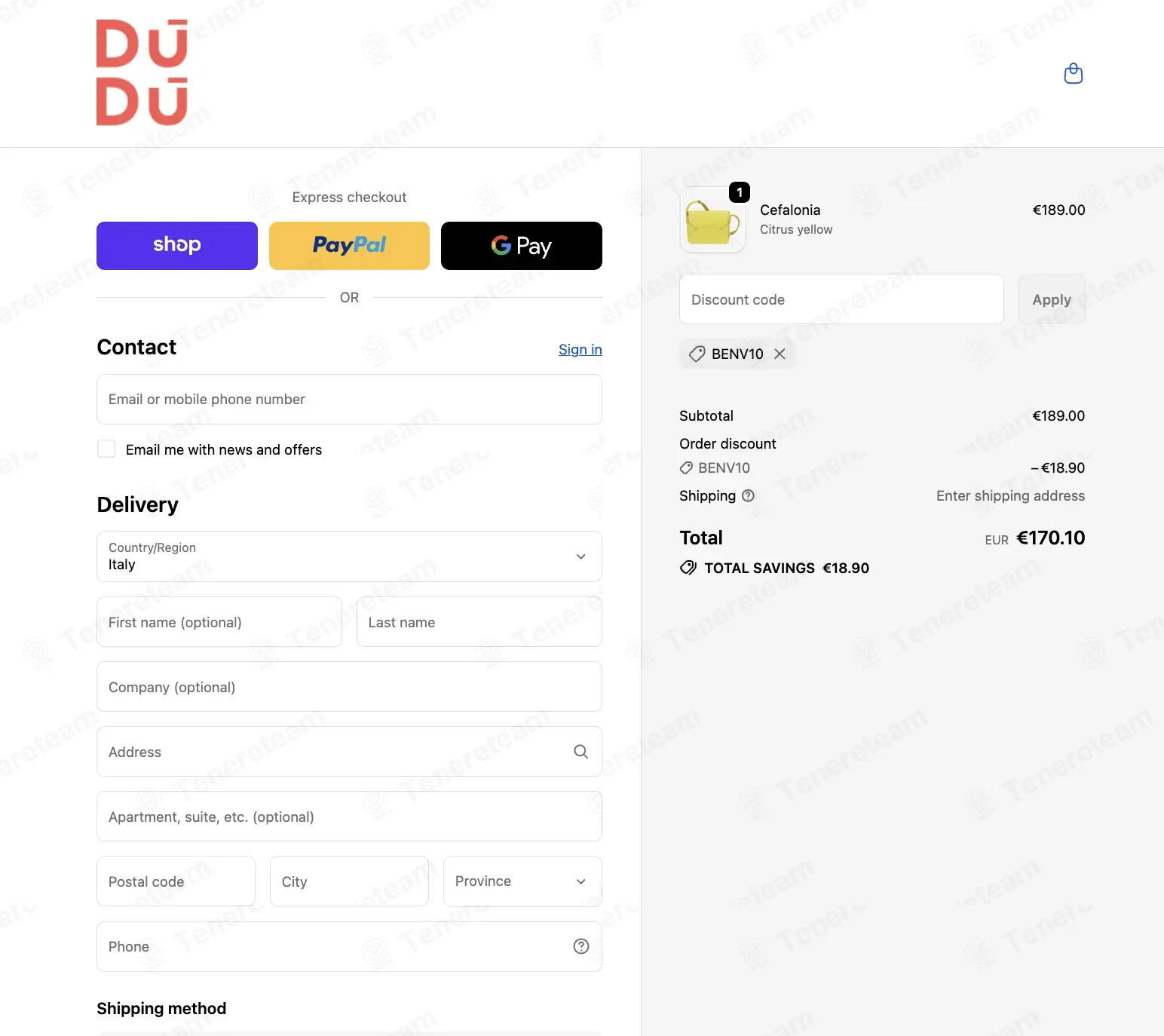Dudubags coupon code: 10% off with BENV10. Tested and valid as 1 month ago.