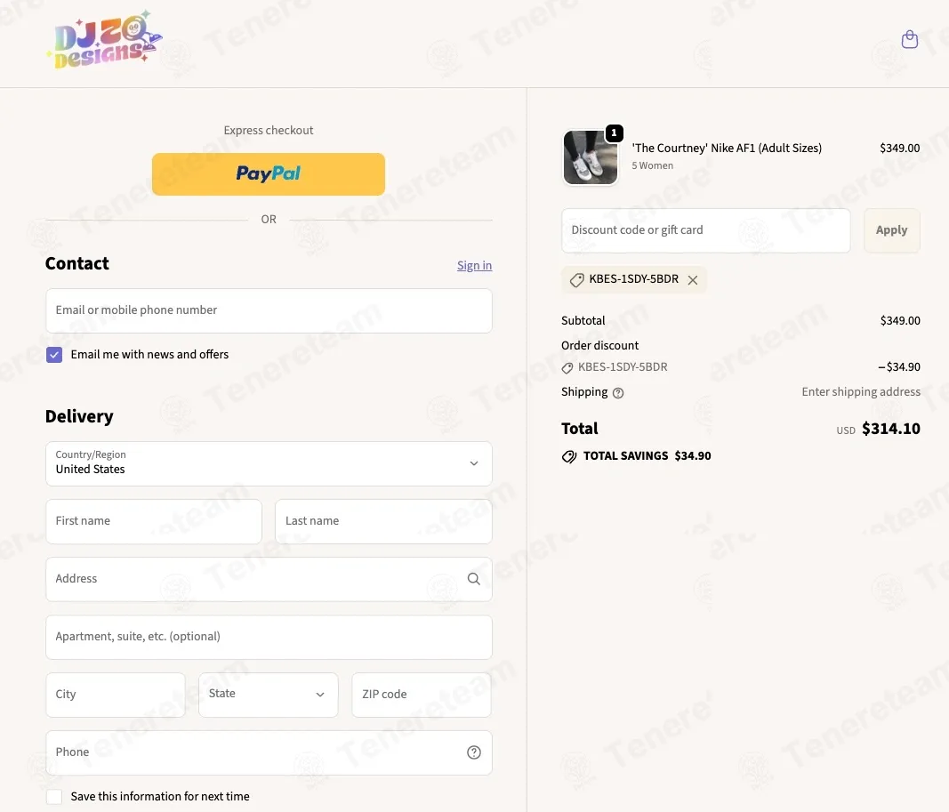DJ Zo Designs coupon code: 10% off with KBES-1SDY-5BDR. Tested and valid as 7 months ago.