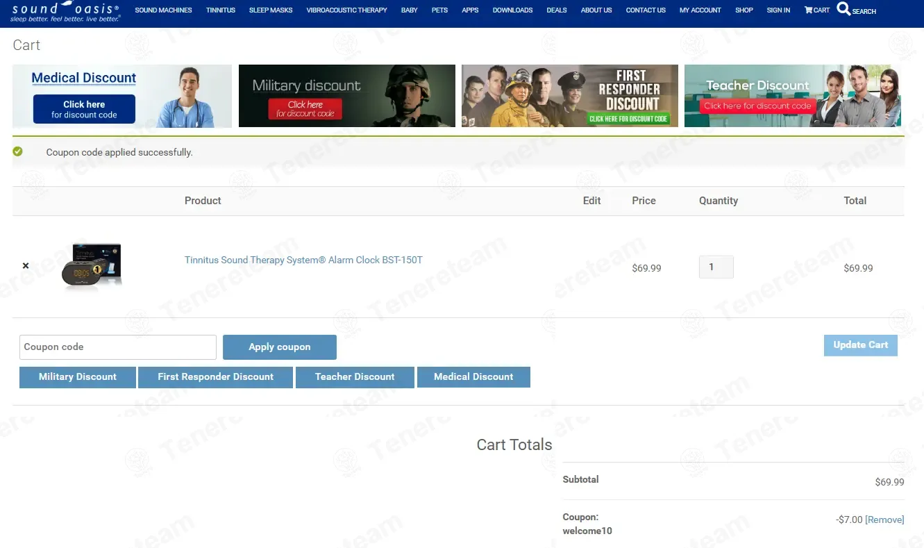 Sound Oasis apply coupon code