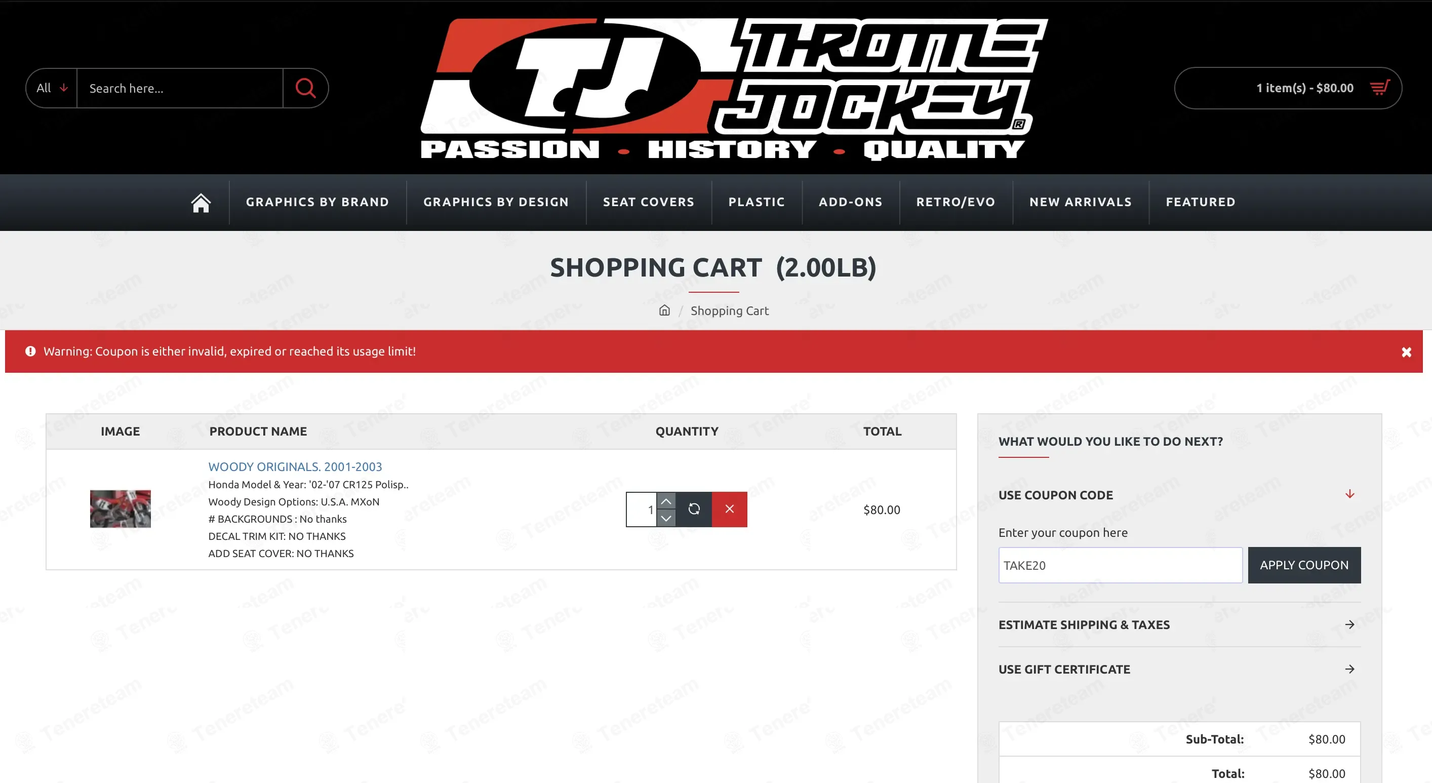 Throttle Jockey coupon code: 20% off with TAKE20. Tested and valid as 3 months ago.