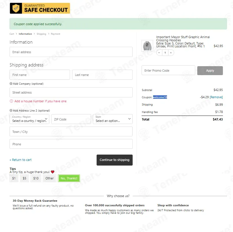 Animal Crossing coupon code: 10% off with welcome10. Tested and valid as 1 month ago.