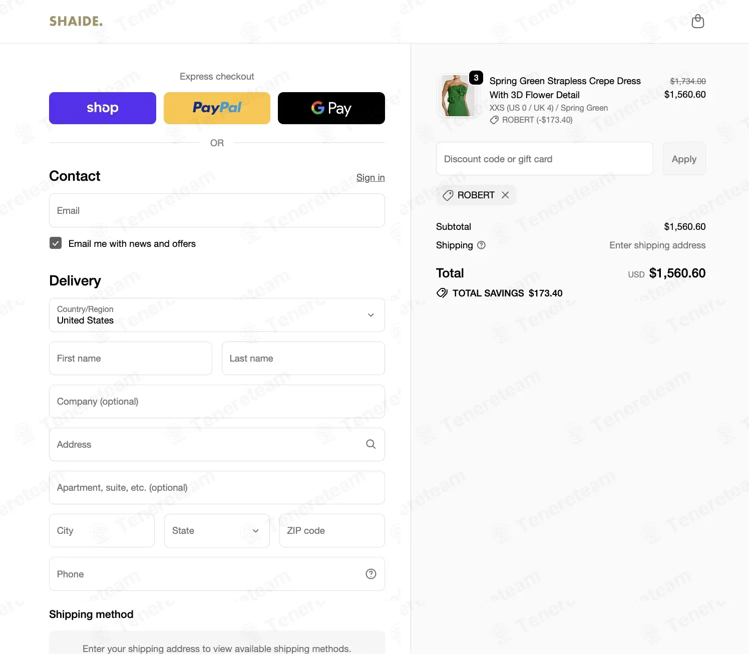 Shaide Boutique coupon code: 10% off with ROBERT. Tested and valid as 1 month ago.