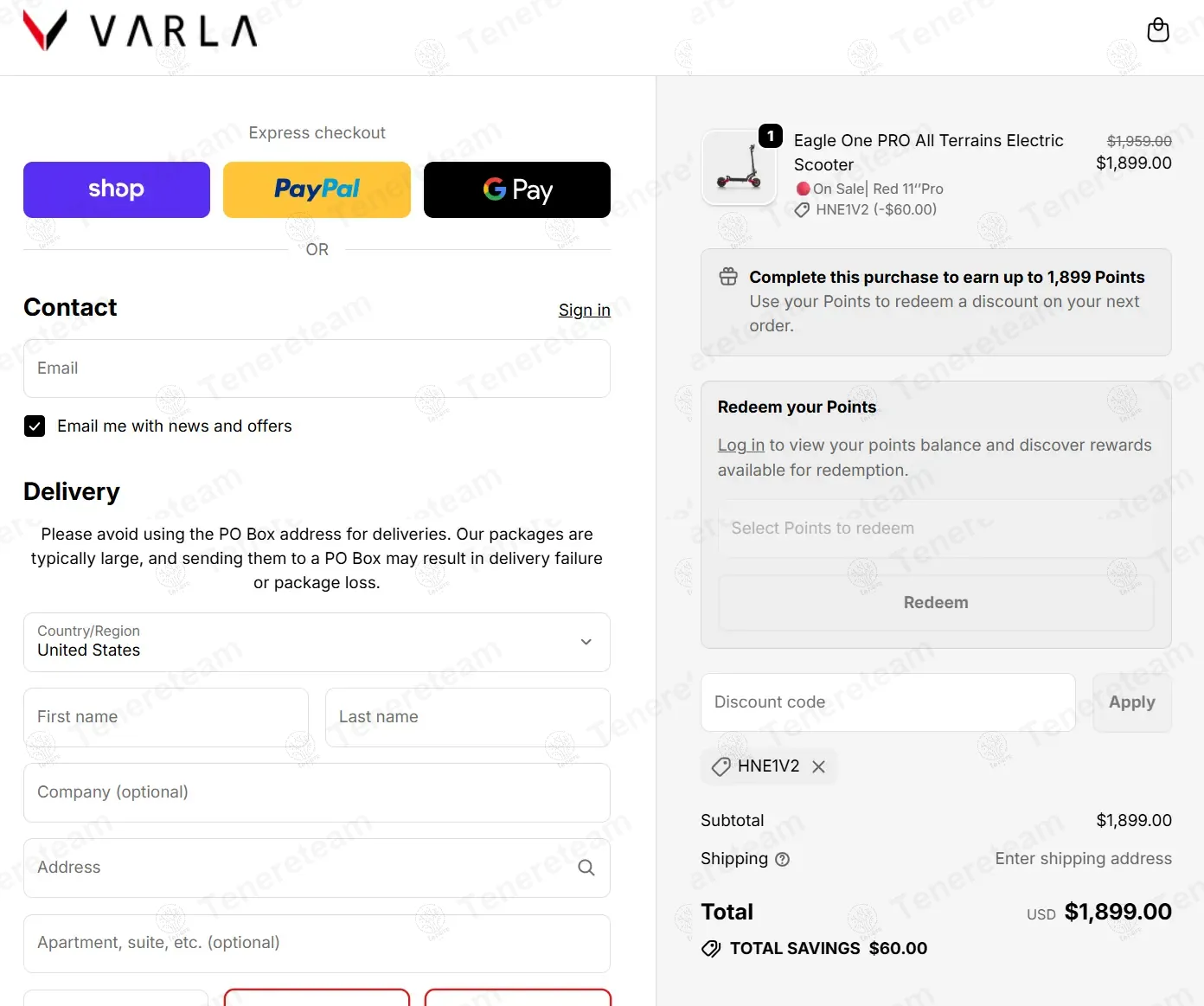Varla Scooter coupon code: $60 off with HNE1V2. Tested and valid as 9 months ago.