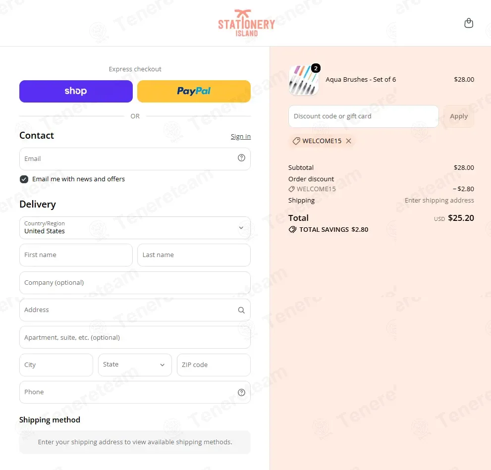 Stationery Island coupon code verified as working at checkout