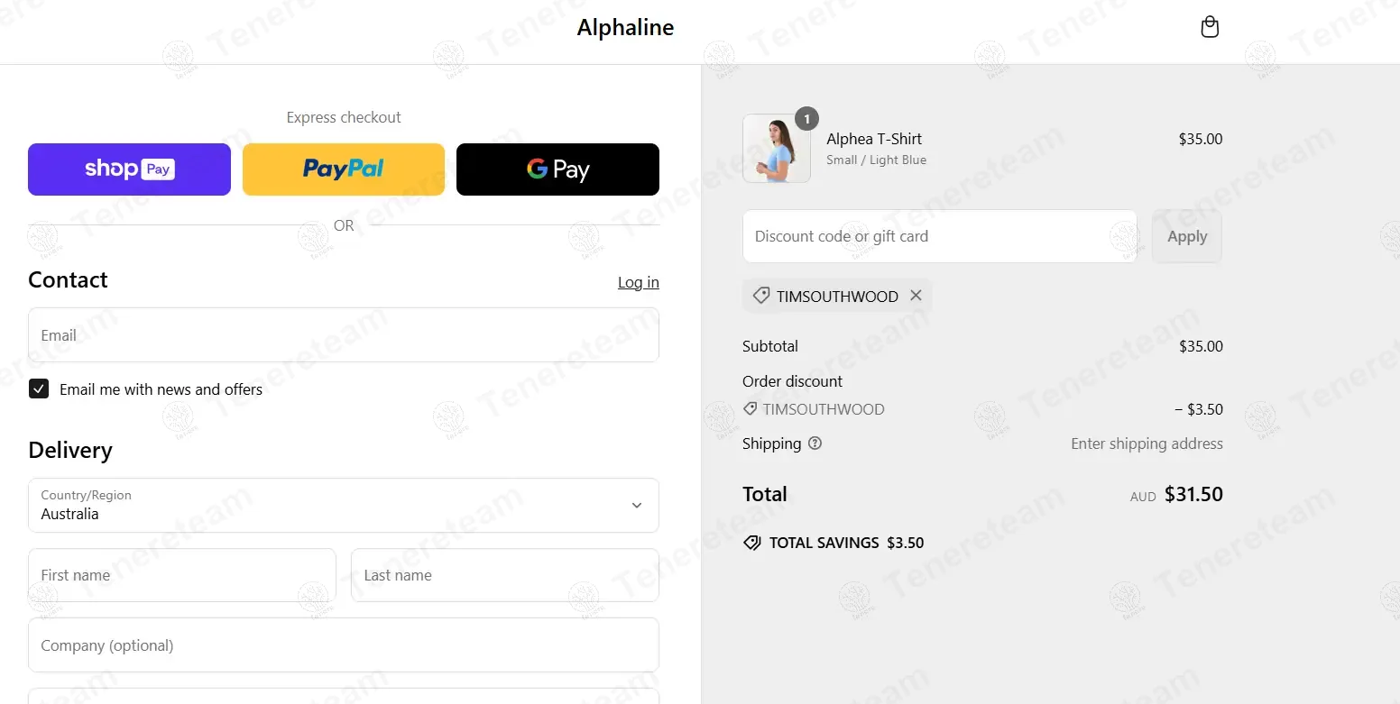 Official Alpha Line coupon code: 10% off with TIMSOUTHWOOD. Tested and valid as 1 year ago.