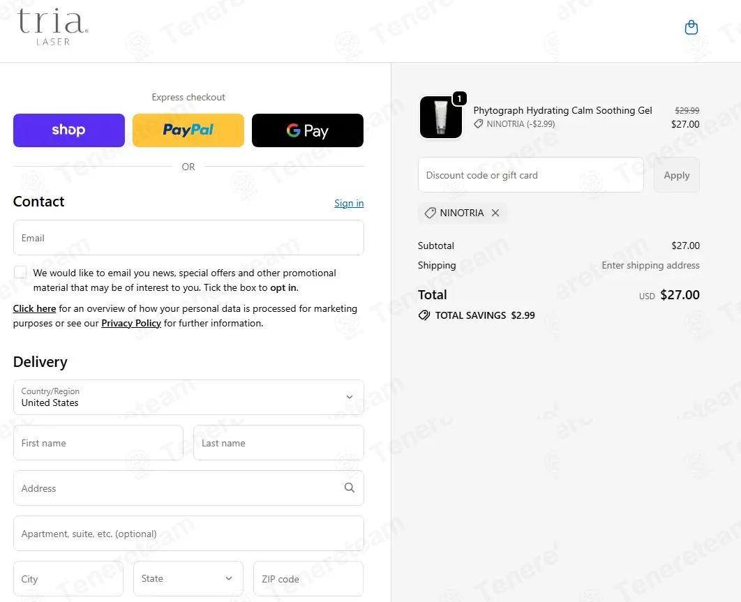 Tria Beauty coupon code: 10% off with NINOTRIA. Tested and valid as 3 months ago.