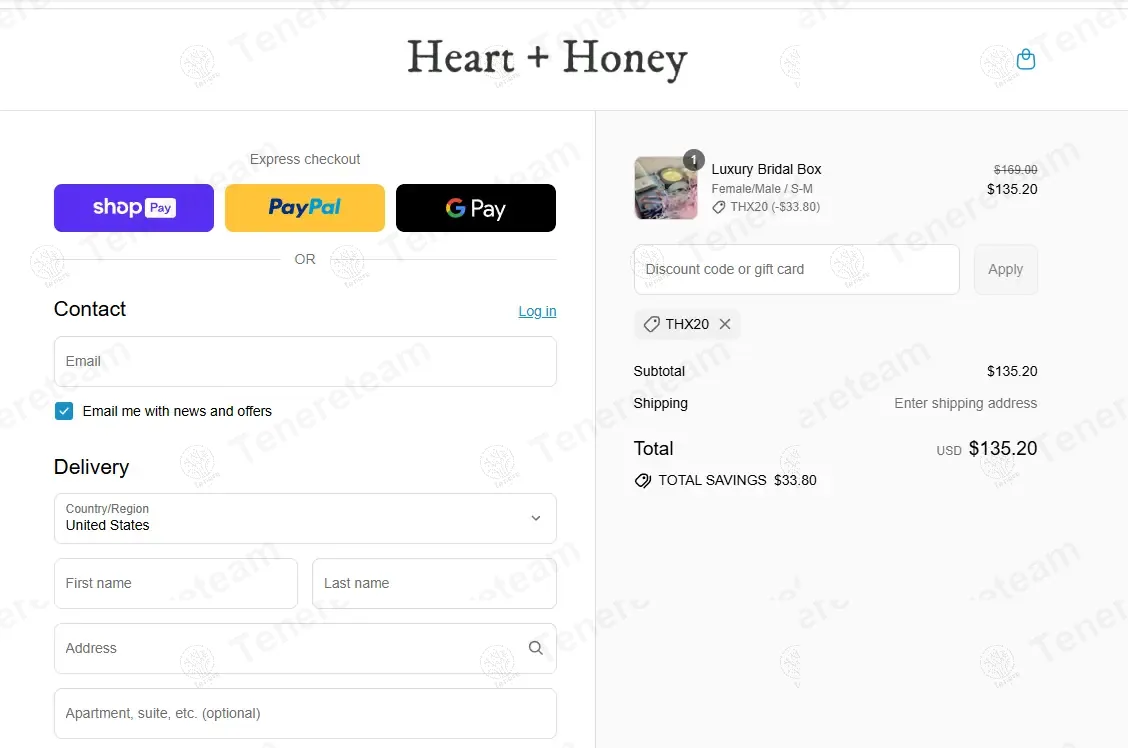 Heart and Honey coupon code: 20% off with THX20. Tested and valid as 9 months ago.