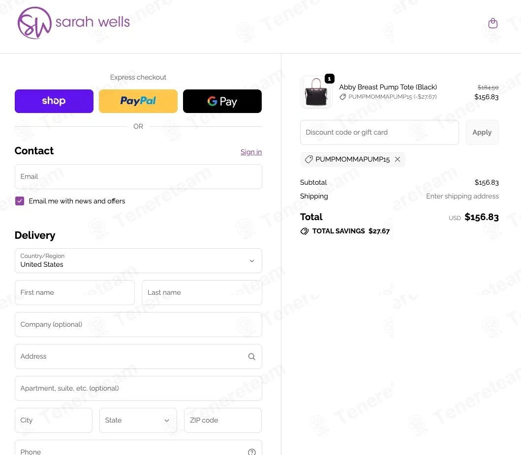 Sarah Wells coupon code: 15% off with PUMPMOMMAPUMP15. Tested and valid as 7 months ago.