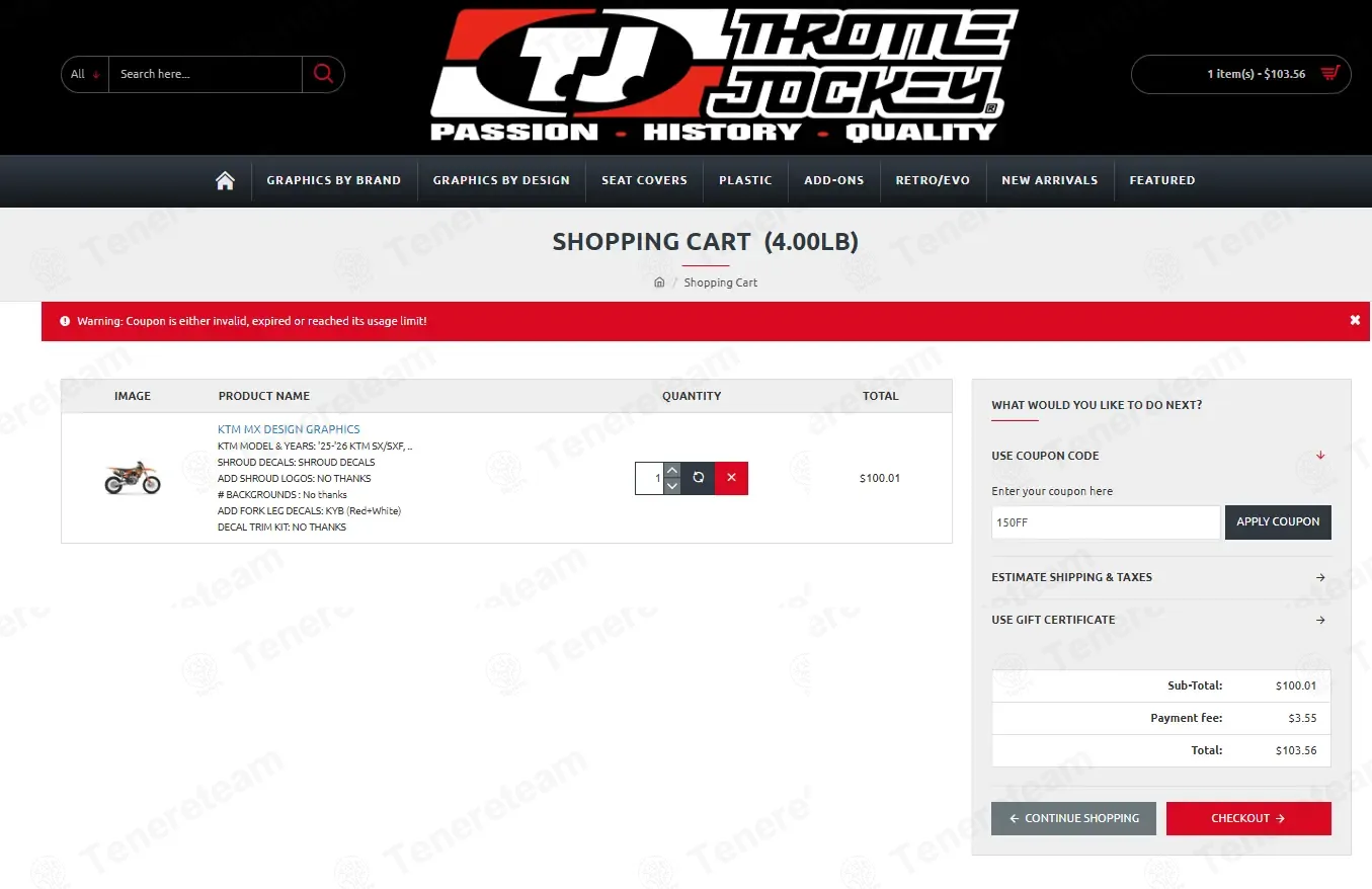 Throttle Jockey coupon code: 15% off with 15OFF. Tested and valid as 1 month ago.