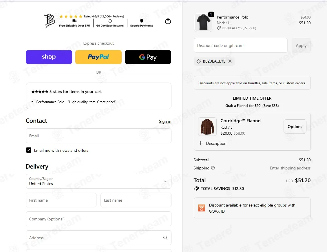 Branded Bills coupon code: 20% off with BB20LACEYS. Tested and valid as 1 month ago.