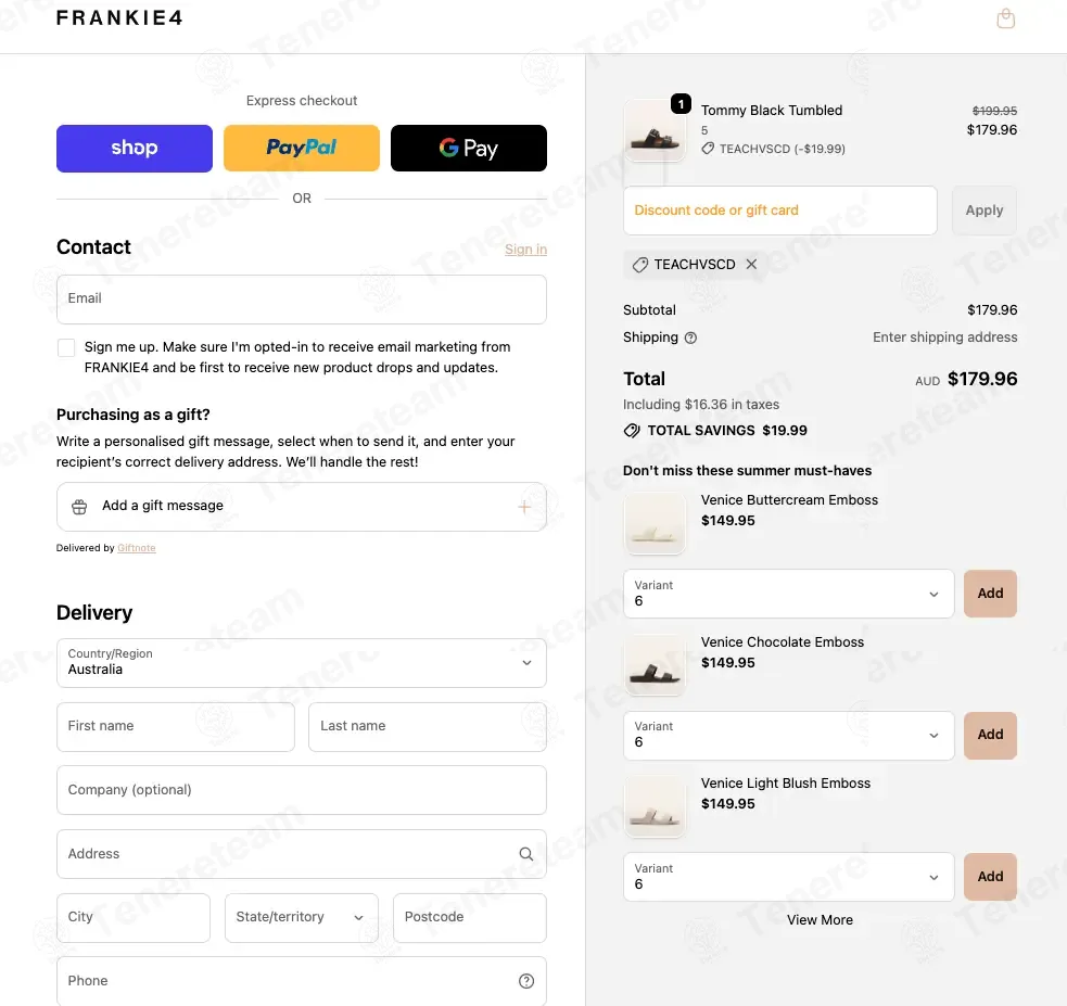 FRANKIE4 US coupon code: 10% off with TEACHVSCD. Tested and valid as 7 months ago.