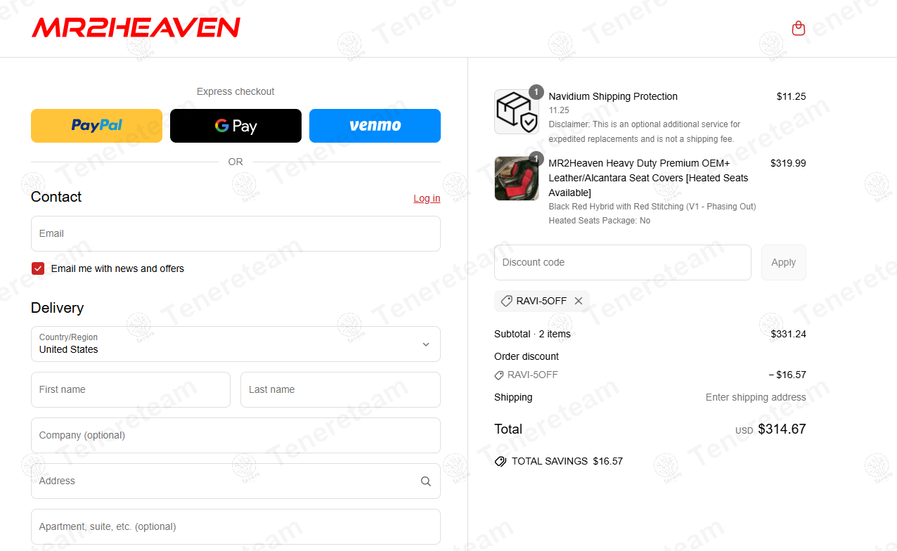 MR2 Heaven coupon code: 5% off with RAVI-5OFF. Tested and valid as 1 year ago.