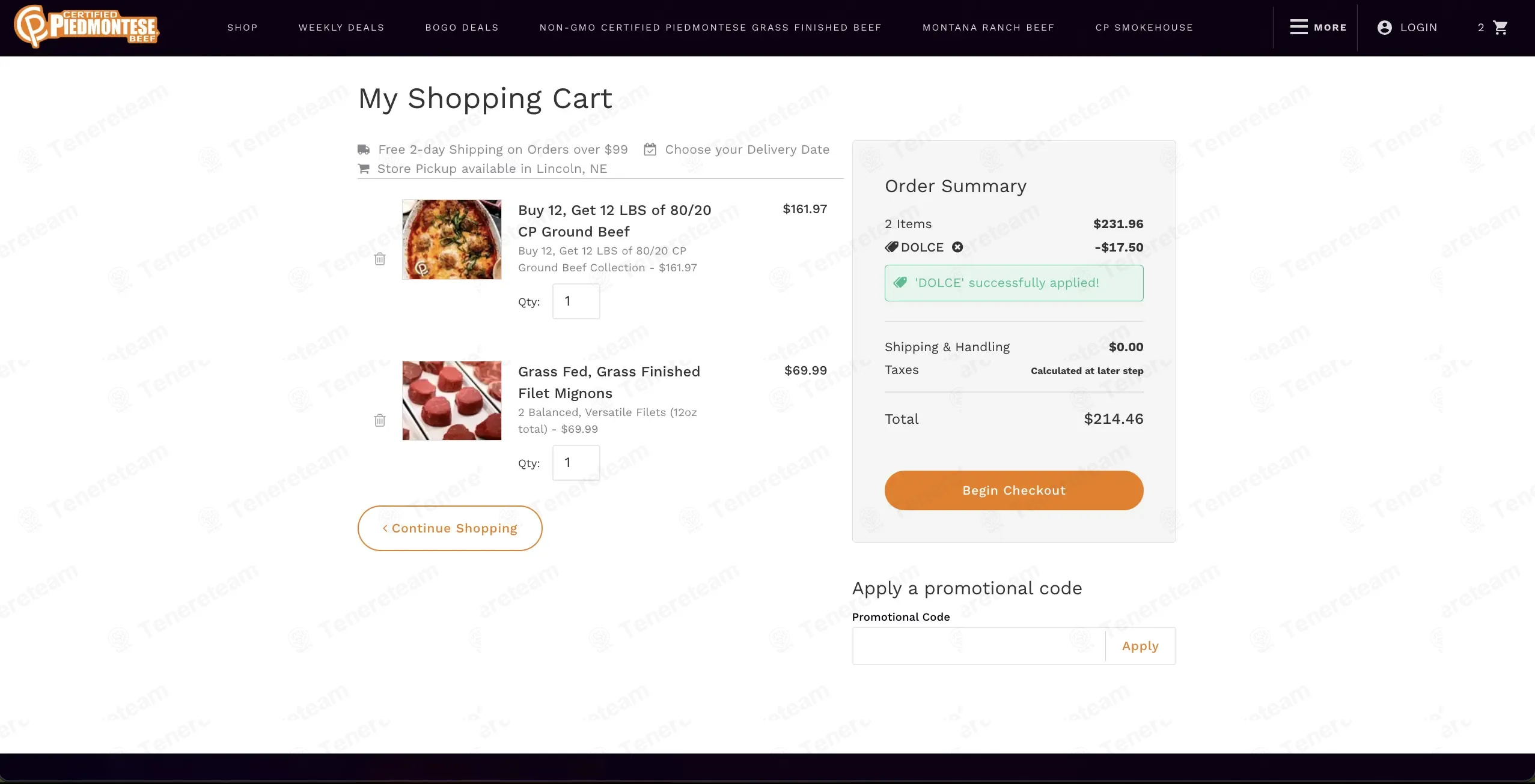 Piedmontese coupon code: 25% off with DOLCE. Tested and valid as 1 month ago.