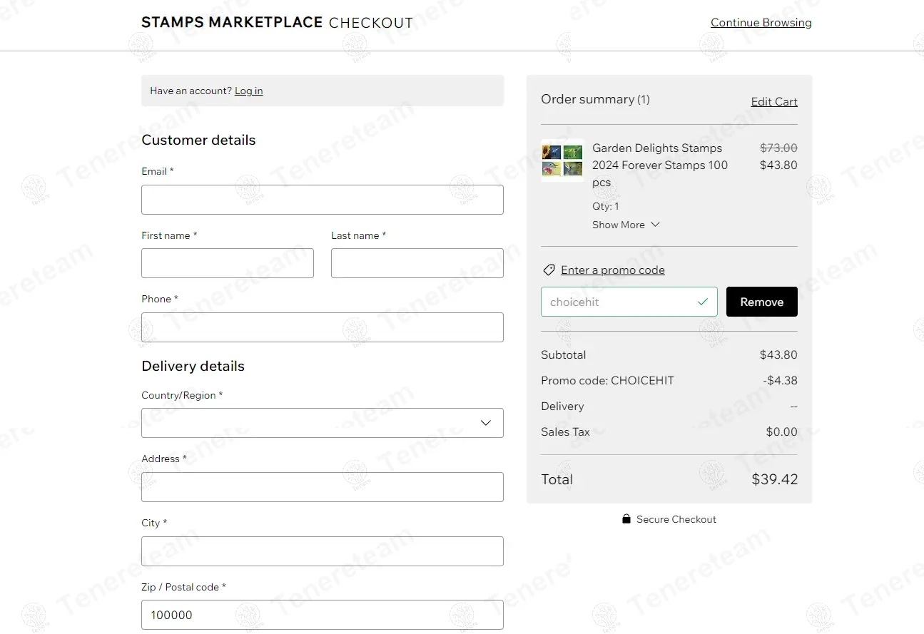 Stamps Marketplace coupon code: 10% off with CHOICEHIT. Tested and valid as 9 months ago.